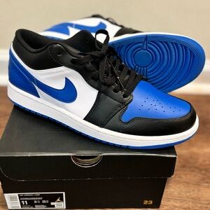 Nike Air Jordan 1 Low white/royal blue-black-white. Mens size 11
